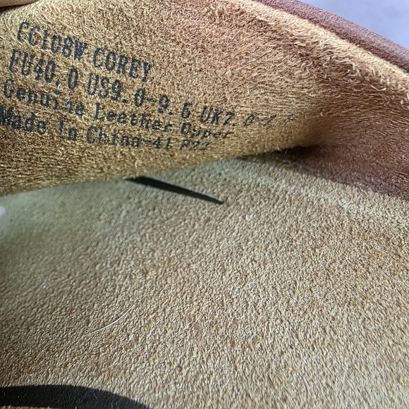 Aetrex Corey Brown Leather Clog Mules | Cork Heel Comfort Slip-On | Size 9 - Picture 9 of 10